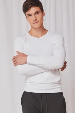 Gisela T-Shirts-Camiseta térmica manga larga hombre branco