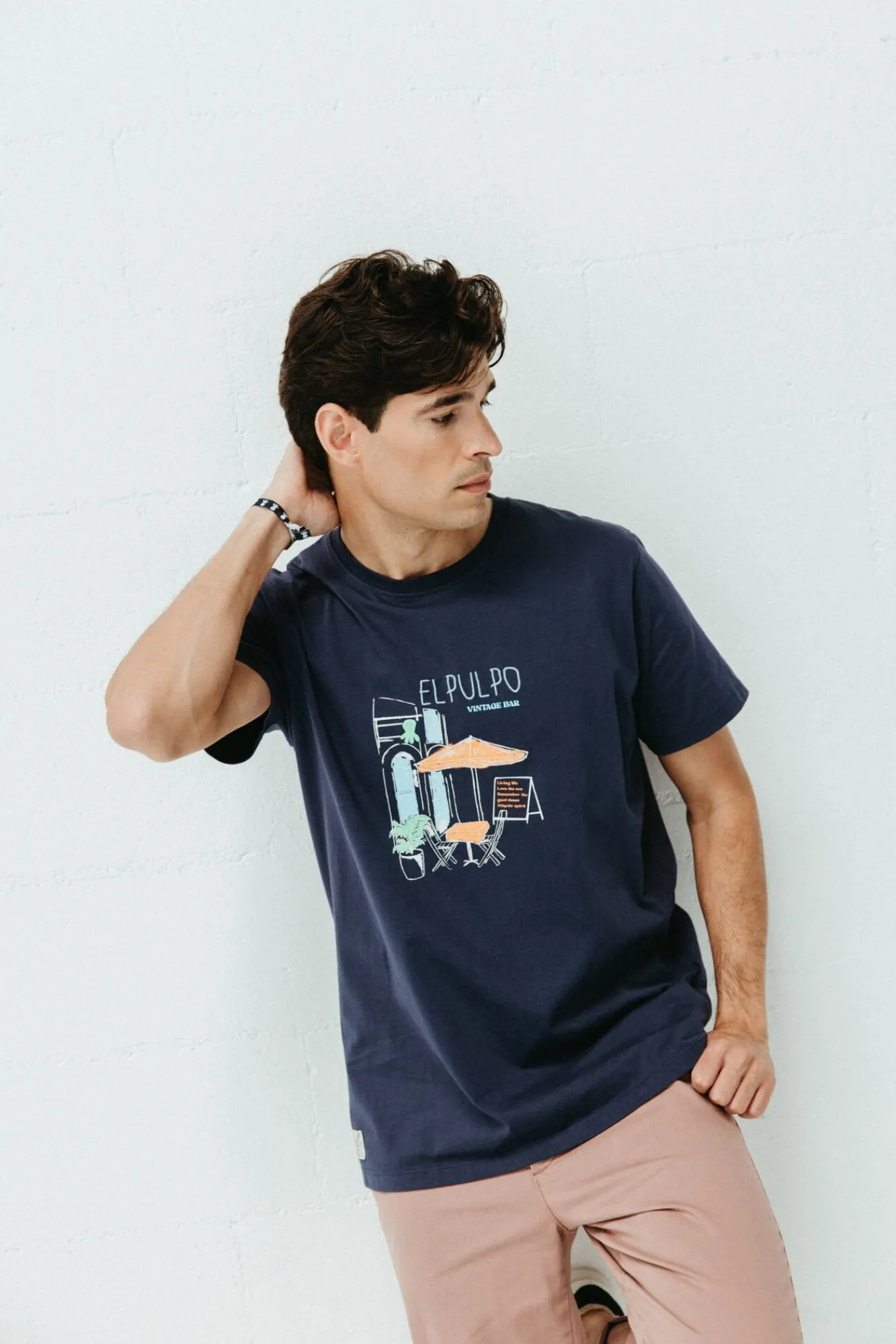 elPulpo T-Shirts-Camiseta vintage Octopus Bar Azul