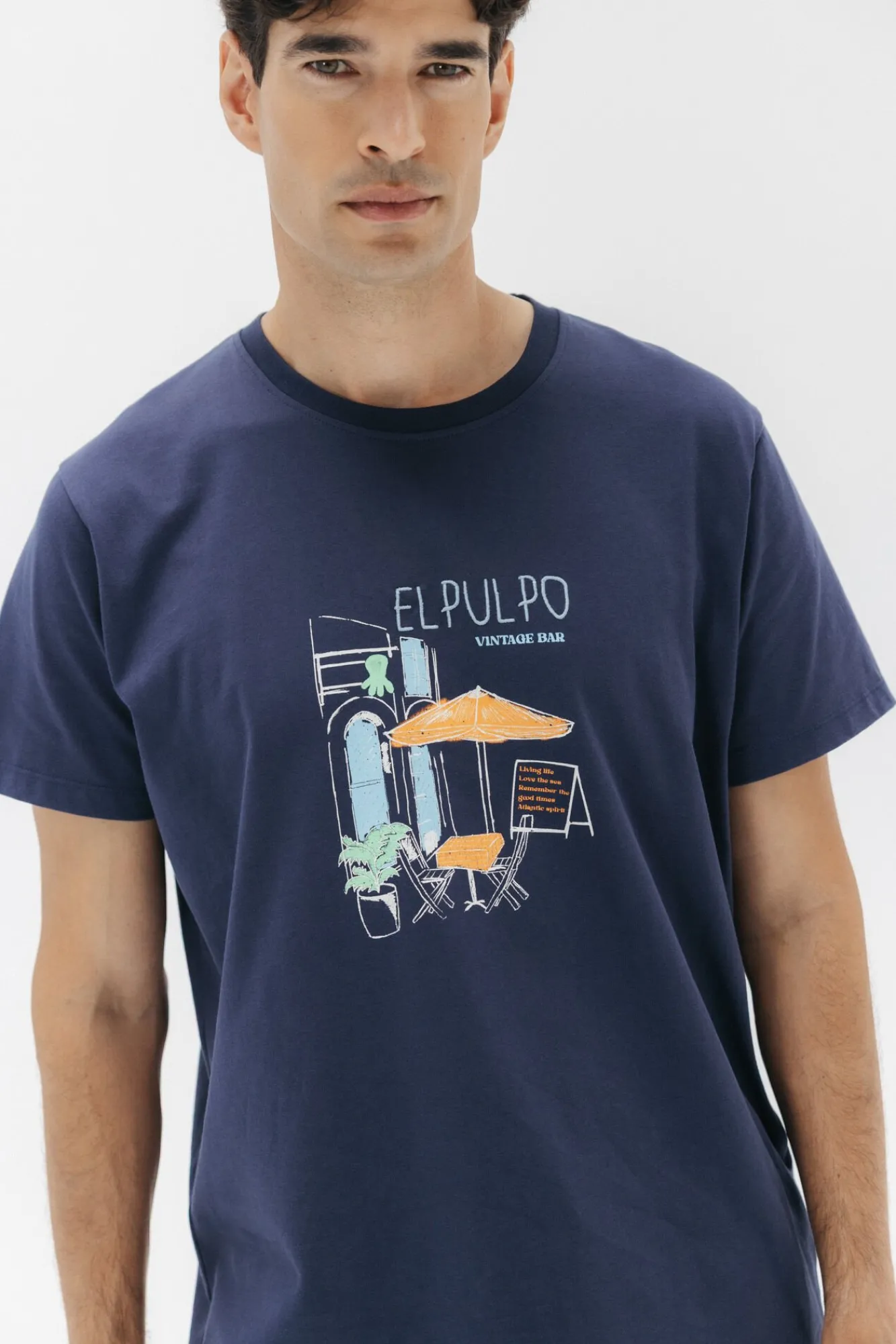 elPulpo T-Shirts-Camiseta vintage Octopus Bar Azul