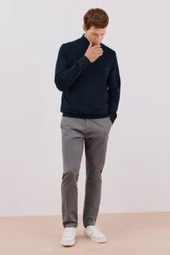 Cortefiel Camisolas-Camisola algodão caxemira gola alta Azul