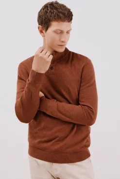 Cortefiel Camisolas-Camisola algodão caxemira gola alta Castanho