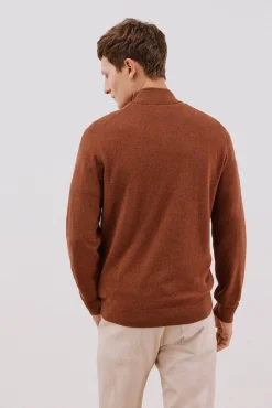 Cortefiel Camisolas-Camisola algodão caxemira gola alta Castanho