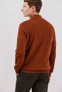 Cortefiel Camisolas-Camisola algodão caxemira gola alta Castanho