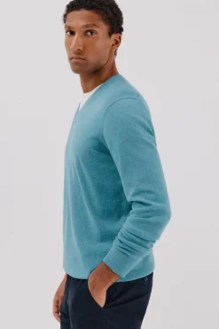 Cortefiel Camisolas-Camisola algodão caxemira gola em bico Azul