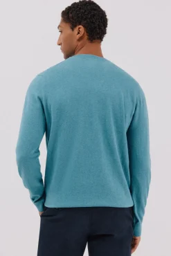 Cortefiel Camisolas-Camisola algodão caxemira gola em bico Azul