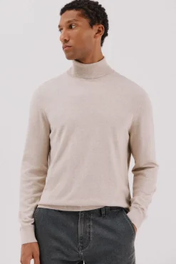 Cortefiel Camisolas-Camisola algodão caxemira gola alta Tostado