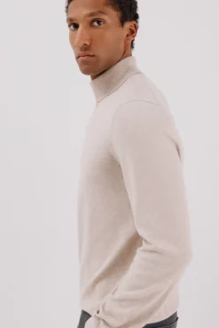 Cortefiel Camisolas-Camisola algodão caxemira gola alta Tostado