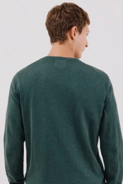 Cortefiel Camisolas-Camisola algodão caxemira gola em bico Verde