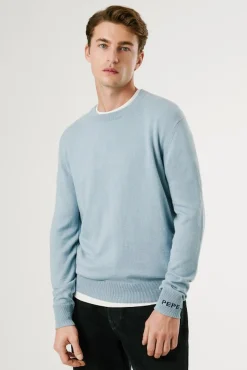 Pepe Jeans Camisolas-Camisola André com gola redonda azul