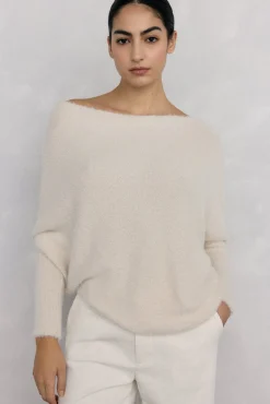 Pedro del Hierro Camisolas-Camisola assimétrico com fio brilhante Beige