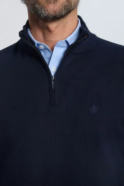 Valecuatro Camisolas-Camisola marinho com meia fecho-éclair Azul