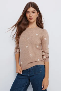 Springfield Camisolas-Camisola bordado com flores cru