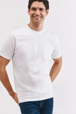 Cortefiel T-Shirts-Camisola básica com bolso Branco
