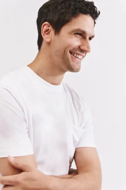 Cortefiel T-Shirts-Camisola básica com bolso Branco