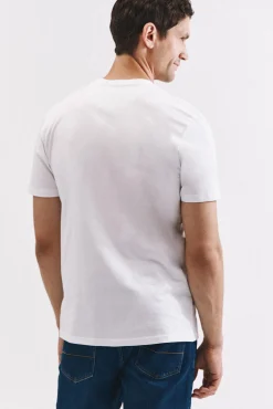 Cortefiel T-Shirts-Camisola básica com bolso Branco