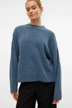 Vero Moda Curve Camisolas-Camisola básica de malha Azul