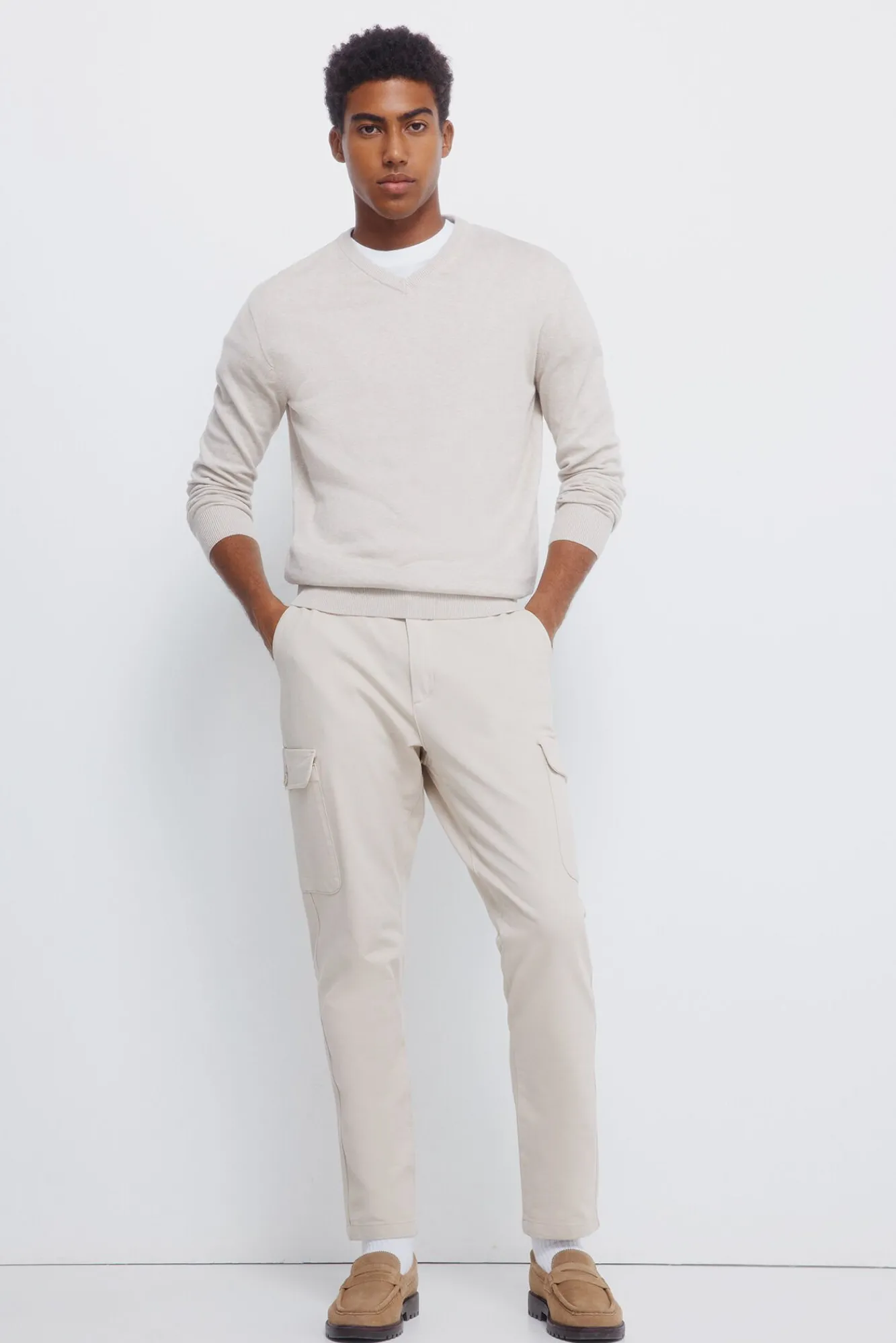 Springfield Camisolas-Camisola básico com gola em V cru