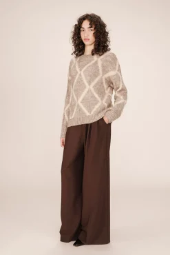 Grace & Mila Camisolas-Camisola básico com gola redonda Tostado