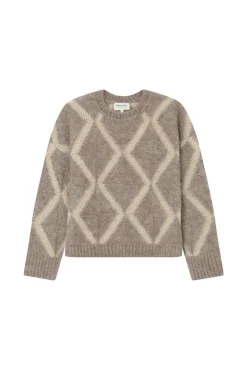 Grace & Mila Camisolas-Camisola básico com gola redonda Tostado