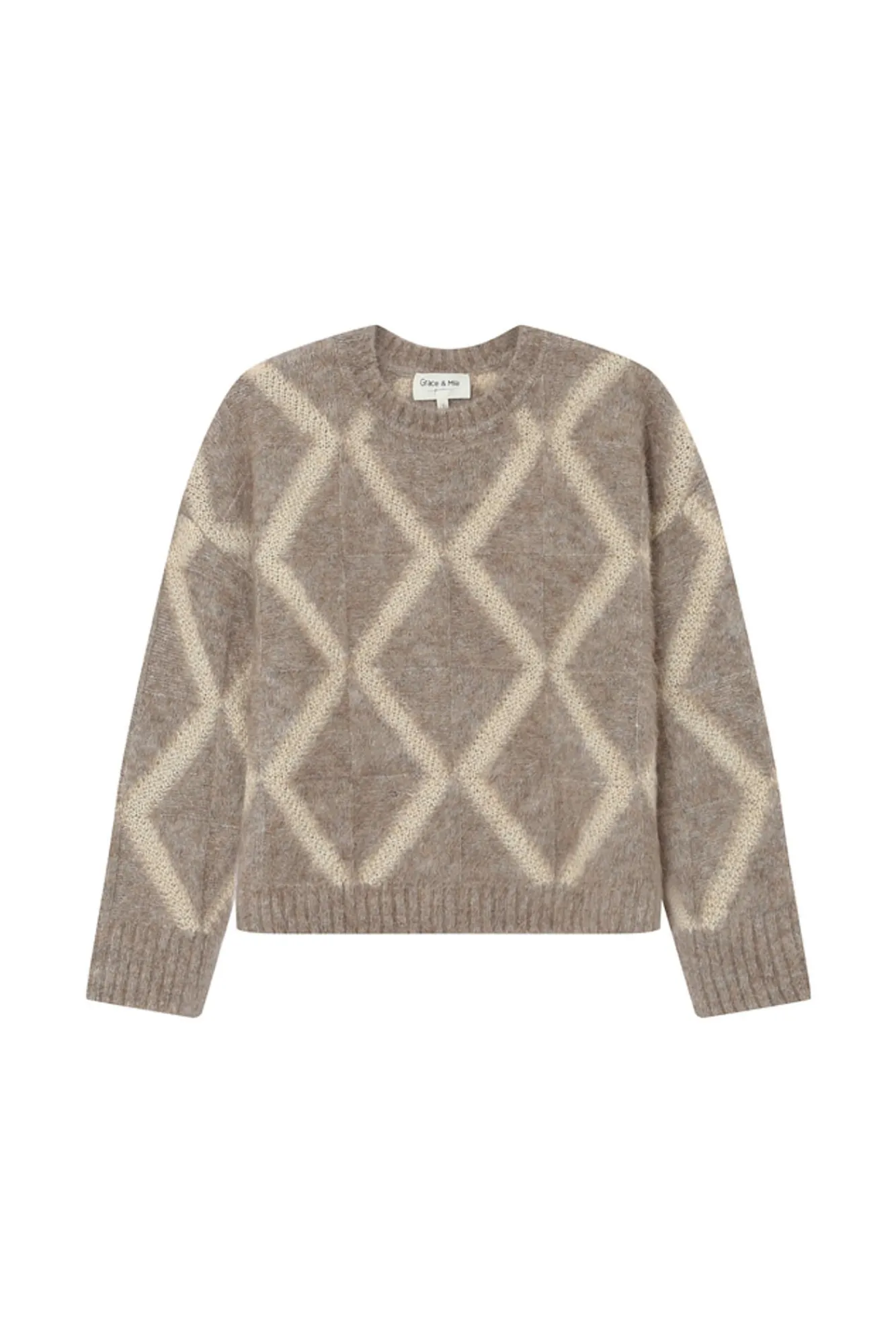 Grace & Mila Camisolas-Camisola básico com gola redonda Tostado