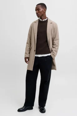 Jack & Jones Camisolas-Camisola básico de malha castanho