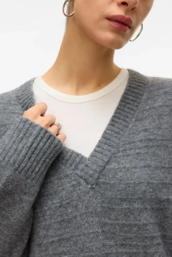 Vero Moda Camisolas-Camisola básico de malha Cinzento