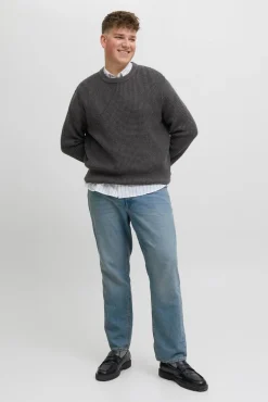 Jack & Jones PLUS Camisolas-Camisola básico de malha liso cinzento