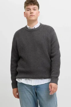 Jack & Jones PLUS Camisolas-Camisola básico de malha liso cinzento