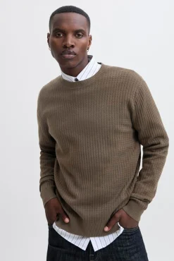 Jack & Jones Camisolas-Camisola básico de malha liso Castanho