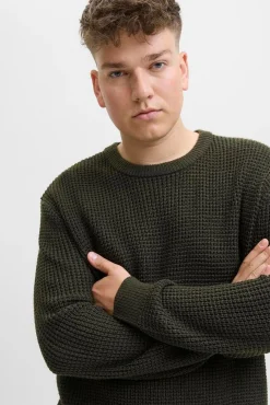 Jack & Jones PLUS Camisolas-Camisola básico de malha liso verde