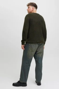 Jack & Jones PLUS Camisolas-Camisola básico de malha liso verde