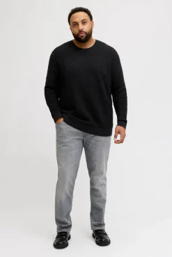 Jack & Jones PLUS Camisolas-Camisola básico de malha liso preto