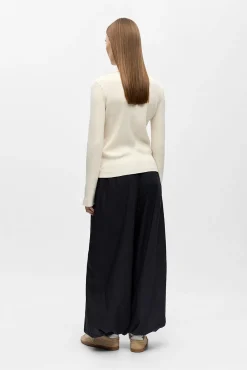 Object Camisolas-Camisola canelada gola polo Tostado