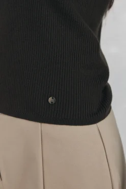 Pedro del Hierro Camisolas-Camisola canelada manga abaloada Verde