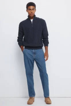 Springfield Camisolas-Camisola canelado com fecho-éclair azul