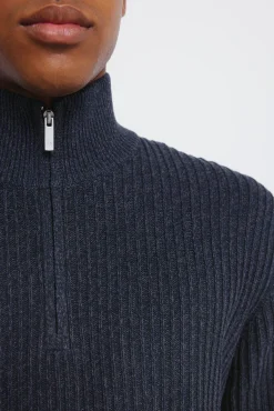 Springfield Camisolas-Camisola canelado com fecho-éclair azul