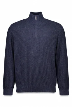 Springfield Camisolas-Camisola canelado com fecho-éclair azul