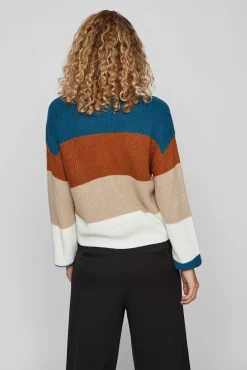 Vila Camisolas-Camisola canelado com riscas Multicolorido