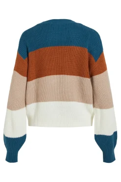 Vila Camisolas-Camisola canelado com riscas Multicolorido