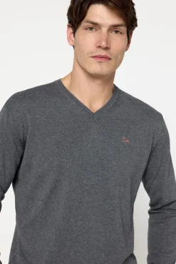 Mutitaa Camisolas-Camisola Channa com gola em V Cinzento