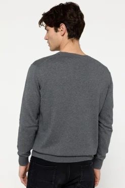 Mutitaa Camisolas-Camisola Channa com gola em V Cinzento