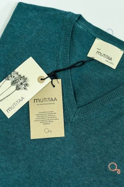 Mutitaa Camisolas-Camisola Channa com gola em V Azul