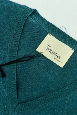 Mutitaa Camisolas-Camisola Channa com gola em V Azul