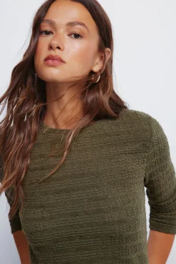 Springfield Camisolas-Camisola chenille estrutura Caqui escuro