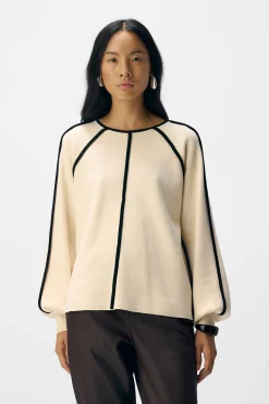 Object Camisolas-Camisola com acabamento contrastante Tostado