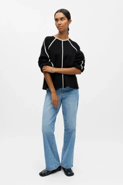 Object Camisolas-Camisola com acabamento contrastante Preto