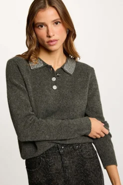 Morgan Camisolas-Camisola com botões Cinzento