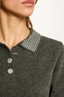 Morgan Camisolas-Camisola com botões Cinzento