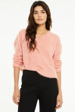 System Action Camisolas-camisola com decote em V borgonha