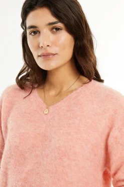 System Action Camisolas-camisola com decote em V borgonha